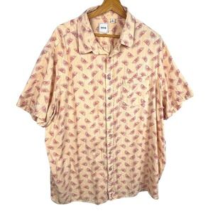 Rowm‎ Mens Short Sleeve Button Down Shirt 2XT 100% Cotton Beach Coastal Outdoor